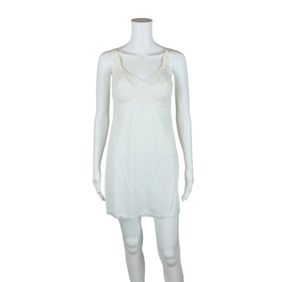 Vintage Mini Slip White Nylon Shapewear Undergarment Hollywood Vassarette